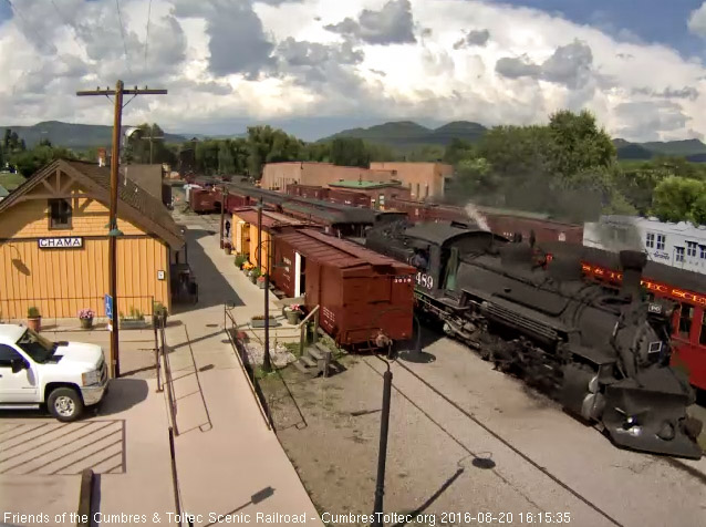 8.20.16 489 comes by the depot as the engineer looks for the stop signal.jpg