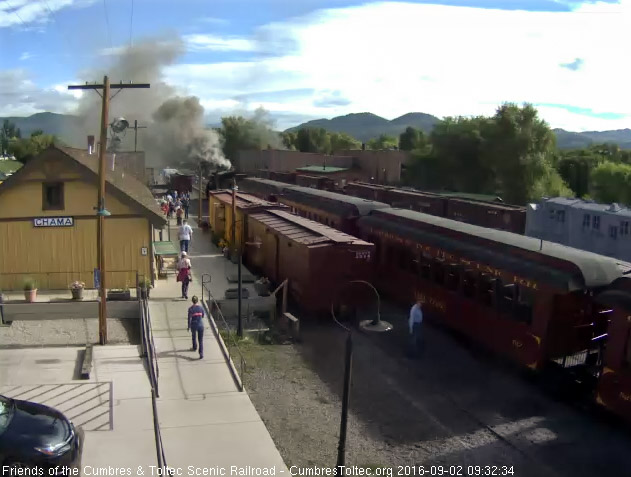 9.2.16 Wasting no time today, the road engineer took over at the coal dock and backed straight to the train and coupled on.jpg