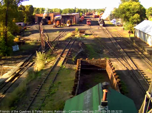 9.5.16 As one hostler closes the switch into the coal dock, the road engineer climbs aboard the 487.jpg