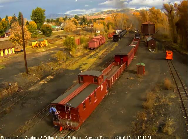 10.11.16 Charter's caboose is by the tipple as the conductor looks over the train.jpg