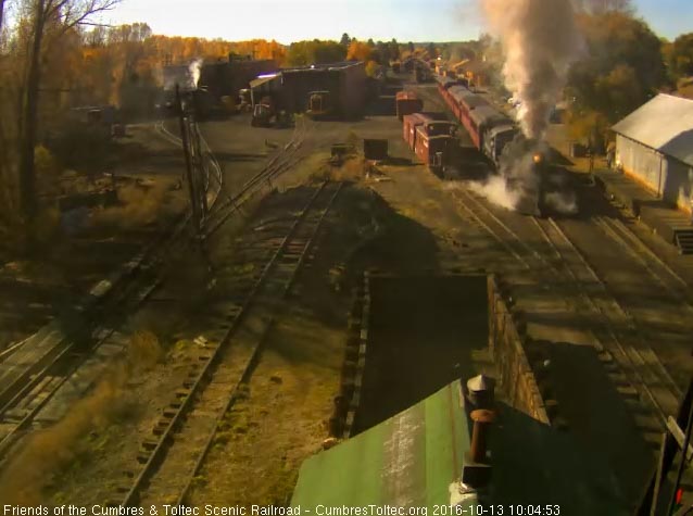 10.13.16 The 487 is passing the wood shed in this smoke hazed shot.jpg