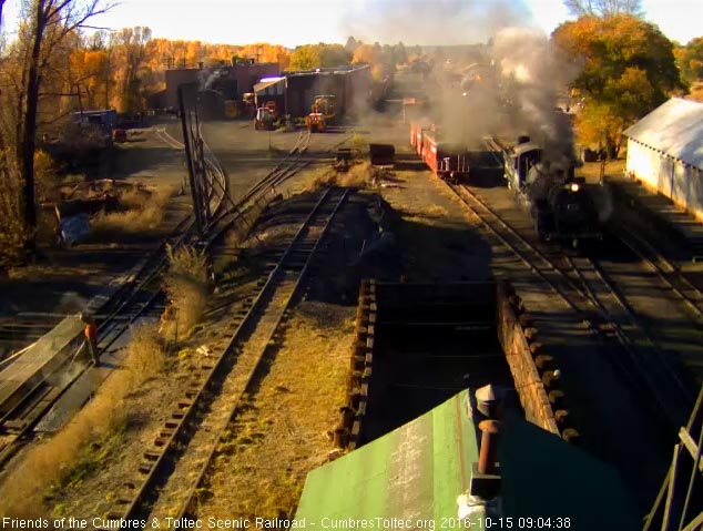 10.15.16 484 has moved onto the main and is waiting to couple onto the train.jpg