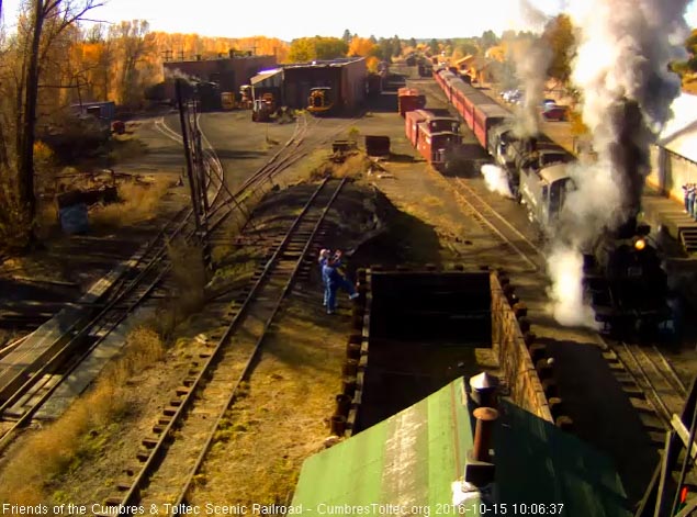 10.15.16 484 and 463 work to get this 11 car train underway.jpg