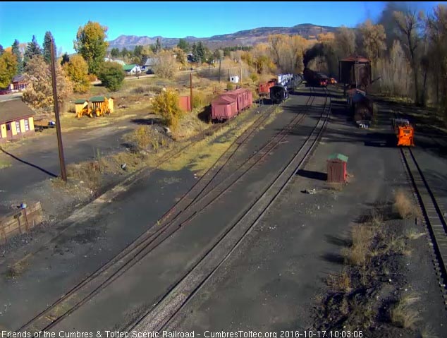 10.17.16 Train 216 is clearing Chama as the fire patrol speeder waits.jpg