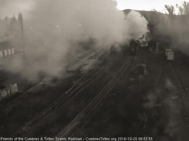 10.20.16 With steam swirling around it, the 489 heads light out of Chama.jpg