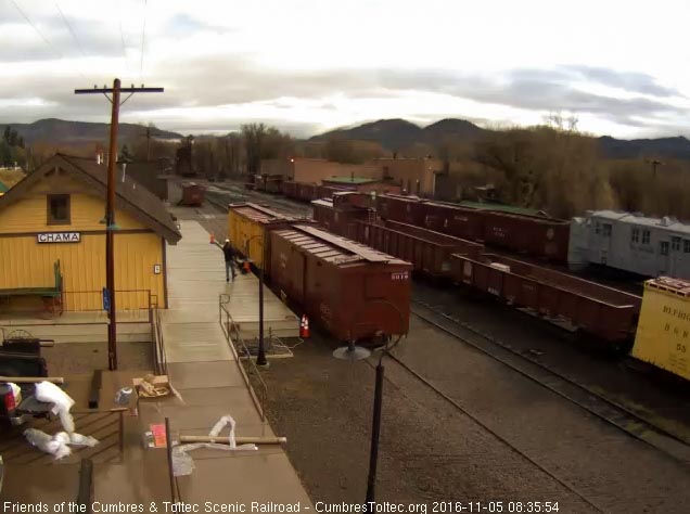 11.5.16 New lights being installed in front of depot.jpg