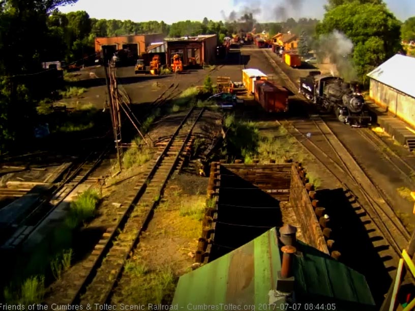 7-7-17 The 488 is pulling into the coal lead as 463 is in south yard.jpg