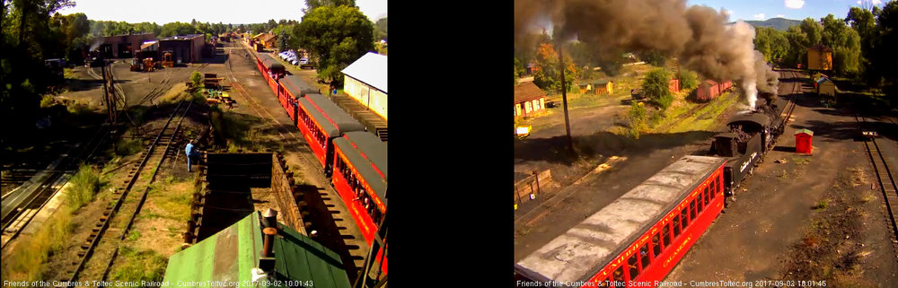 9-2-17 The engineer of the 488 blows for the running brake test is the train passes the tipple.jpg