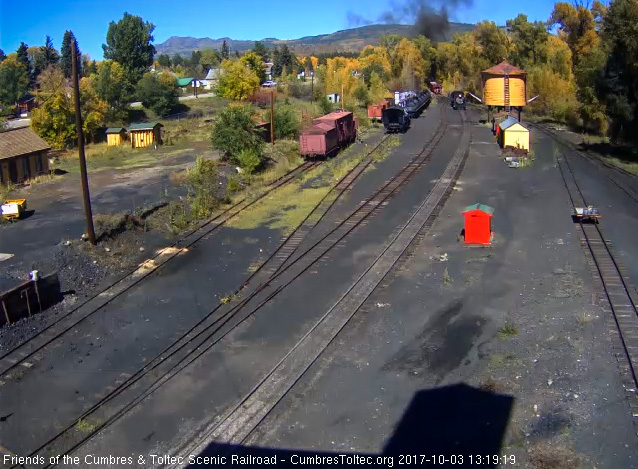 10-3-17  The train is clearing Chama yard as 484 gets ready to head ot the wye.jpg