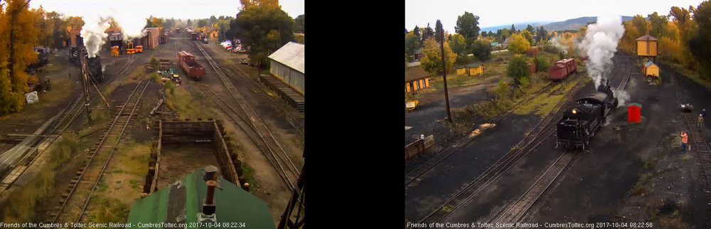 10-4-17  The 463 is now backing toward the coal dock as 488 is switching another locomotive at the house.jpg
