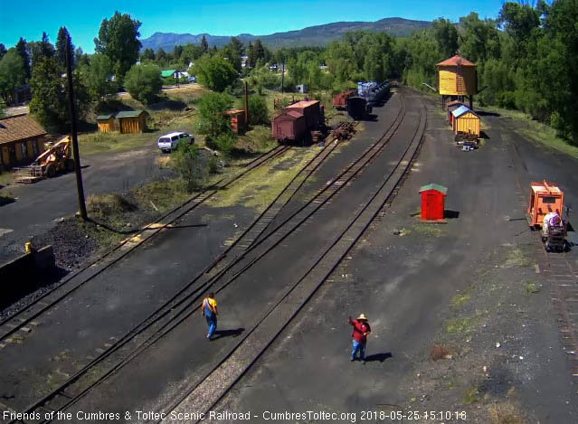 2018-05-25 John Cole waves to the tipple cam as another John walks around.jpg