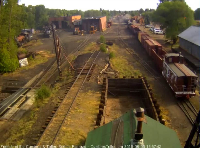 2018-06-05 315 is headed toward the bypass of south yard as we see the caboose covered in white paint.jpg