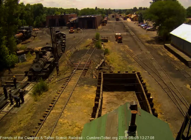 2018-06-09 Once they were clear of the pit, we have a number of engine house_MoW crew looking at the east rail on the pit.jpg