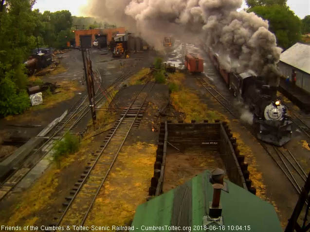 2018-06-16 The train is passing the open Friends woodshop.jpg