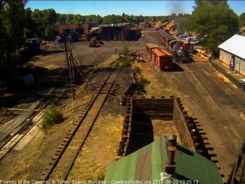 2018-06-20 The 484 gets its 8 car train 216 underway as the Friends stop to wave.jpg