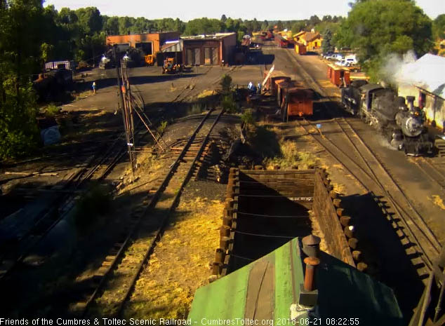 2018-06-21 The 488 pulls by the woodshop as it heads to the coal dock.jpg