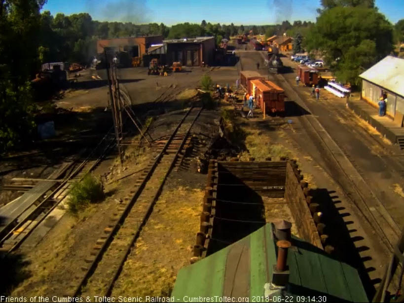 2018-06-22 The coal washed down, 487 is now waiting on its road crew.jpg
