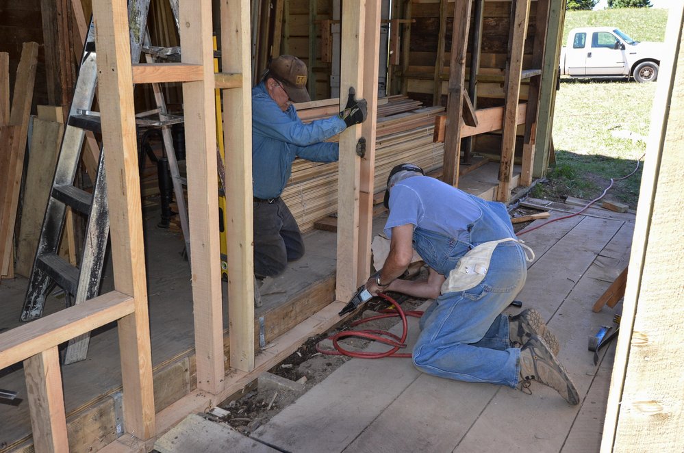 2018-06-22 Nailing in the uprights for the sheathing.jpg