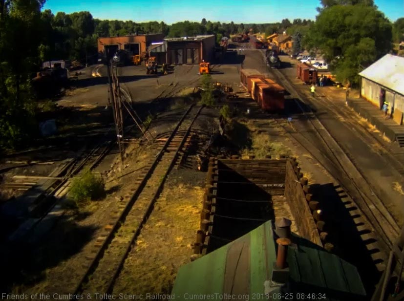 2018-06-25 After getting the coal and wetting it down at the tank, the hostlers have left 488 for the road crew.jpg