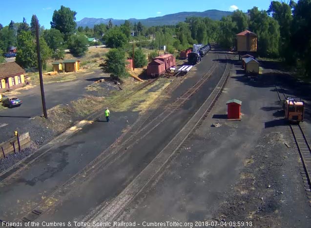 2018-07-04 Looks like Frank is not riding today and is placed to wave to the train.jpg