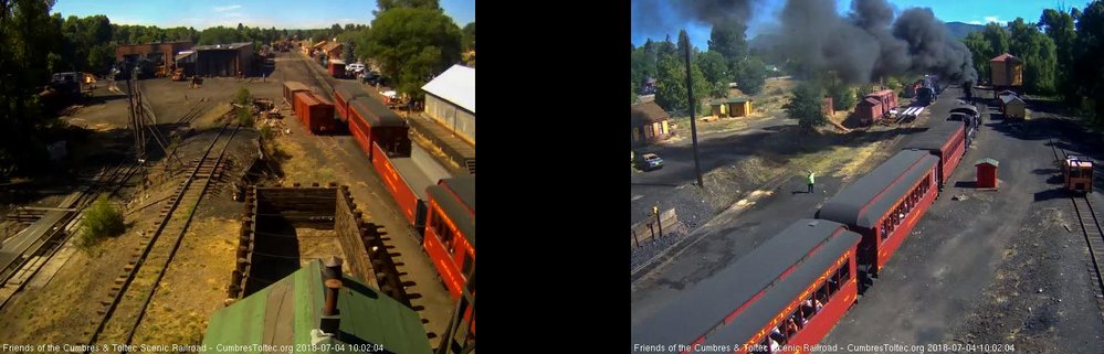 2018-07-04 Franks is waving to the passengers as the train passes the tipple.jpg