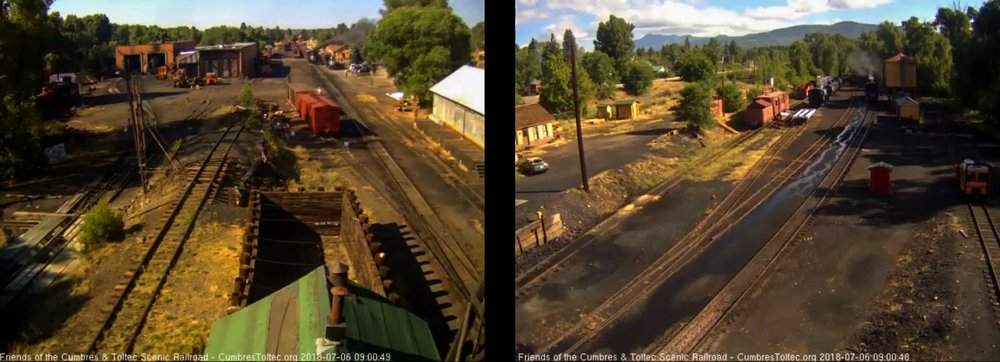 2018-07-06 The 484 is now coupled onto the 9 car train while 489 is back at the tank for its wash.jpg