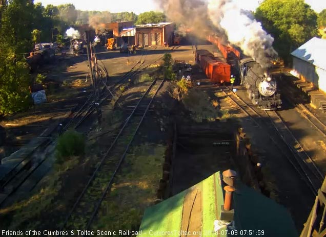 2018-07-09 The 484 comes by the woodshop as it moves out of Chama.jpg