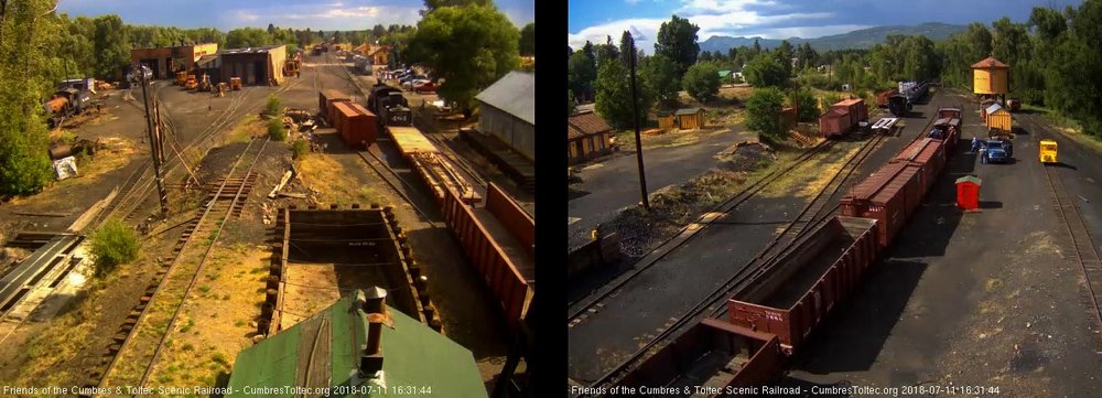 2018-07-11 The train comes by the tipple on its way to the wye.jpg