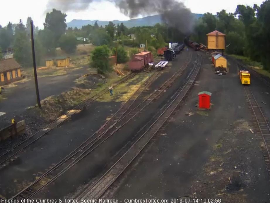 2018-07-14 The train is clearing Chama yard on this overcast day.jpg