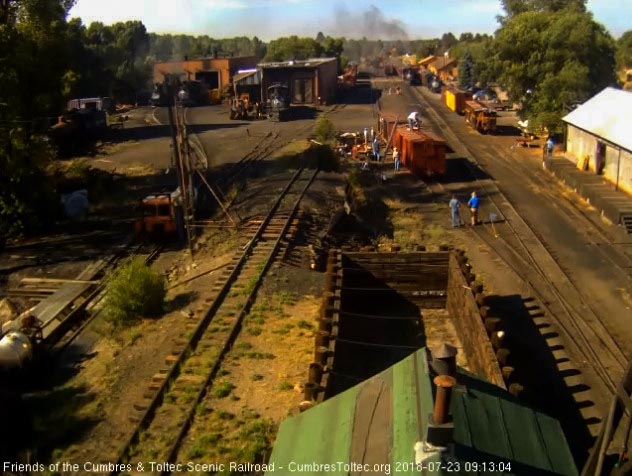 2018-07-23 The 487 has shoved the extra coach onto the train.jpg