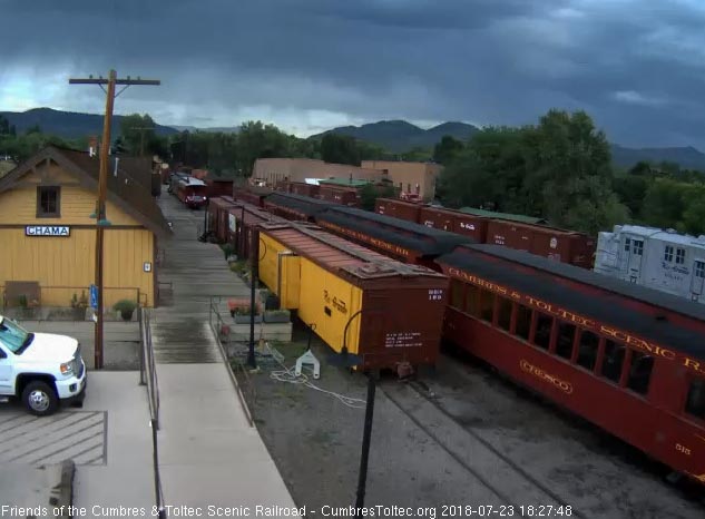 2018-07-23 A nine car train is staged for tomorrow.jpg