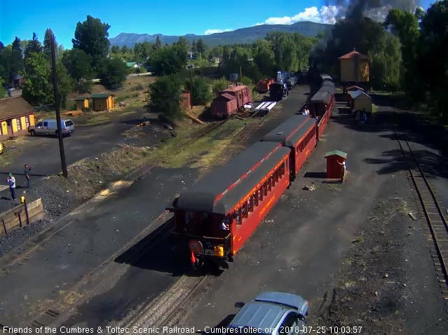 2018-07-25 The parlor New Mexico is past the tipple as the locomotives are clearing the yard.jpg