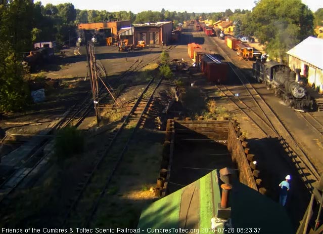 2018-07-26 The 463 pulls by the woodshop as it heads for coal.jpg