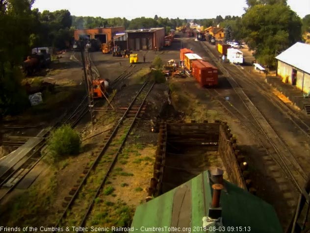 2018-08-03 The 484 has shoved the extra coach onto the train making for 8 cars.jpg