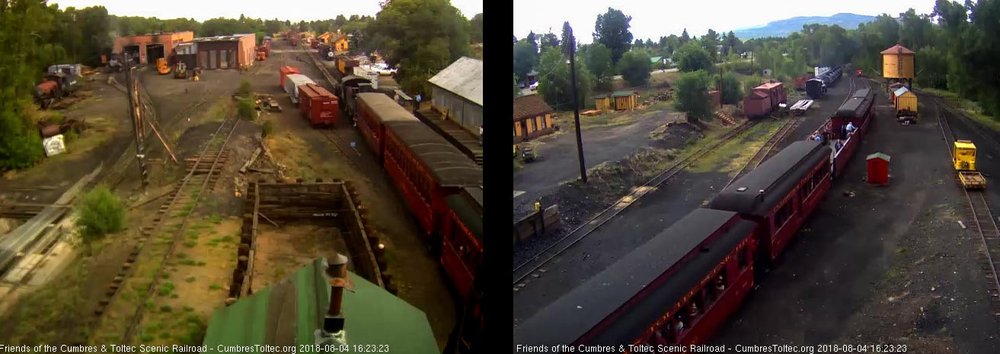 2018-08-04 The train is passing the tipple with a few passengers still in the open gon.jpg