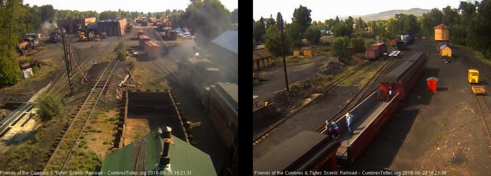 2018-08-20 The train passes the tipple with a few passengers still enjoying the open gon.jpg