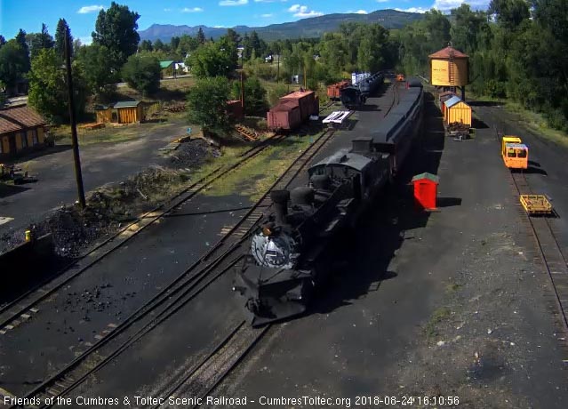 2018-08-24 The 489 is almost to the tipple as we see the speeder behind the train.jpg