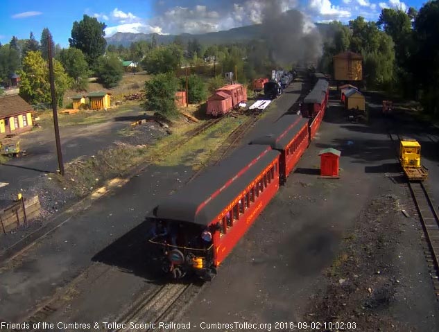 2018-09-02 The conductor has just acknowledged the running brake test and is headed inside the parlor New Mexico.jpg