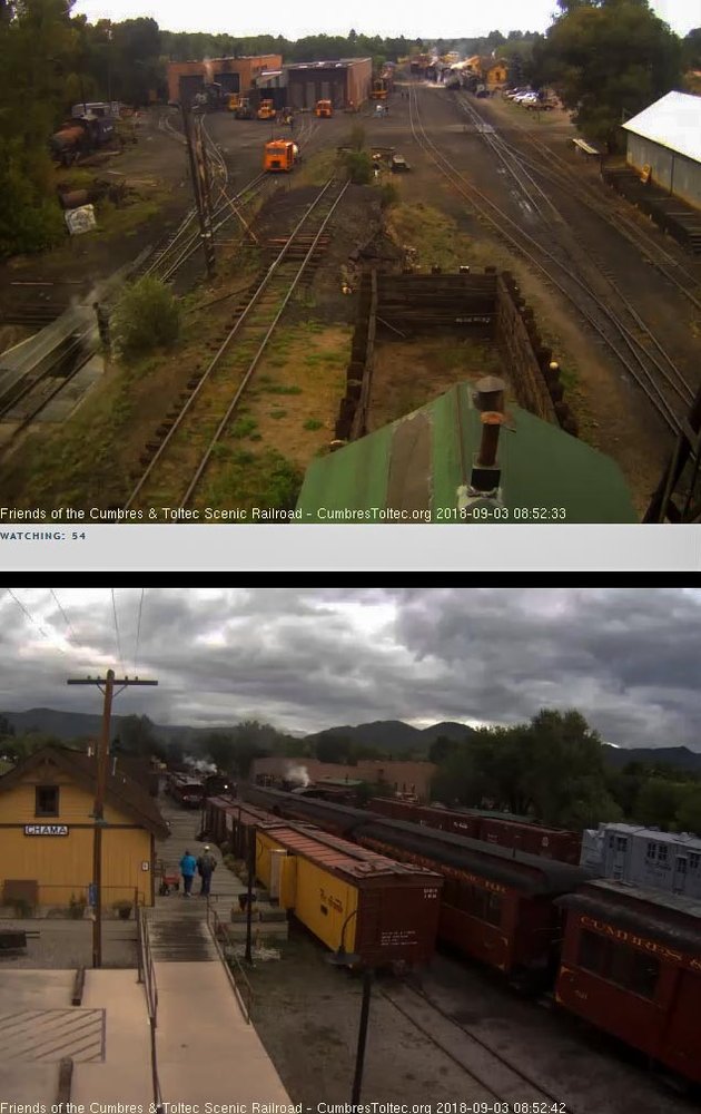 2018-09-03 The 488 has now backed onto the freight as 484 waits to couple onto its train.jpg