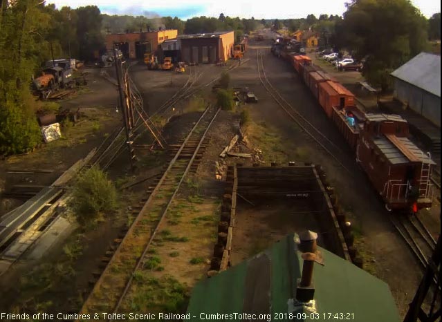 2018-09-03 The traiin is now moving into south yard and the caboose is seen on the south cam.jpg
