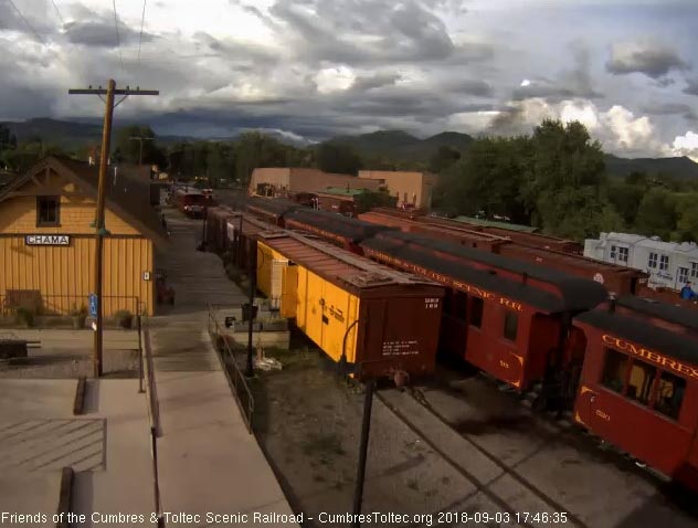 2018-09-03 The train has stopped opposite the depot before heading to the wye.jpg