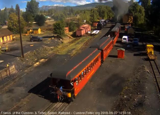 2018-09-07 One passenger is enjoying the New Mexico's platform as the train leaves.jpg