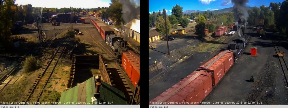 2018-09-22 The 484 has emerged from behind the tipple as the 463 approaches it. Look as the viewer numbers.jpg