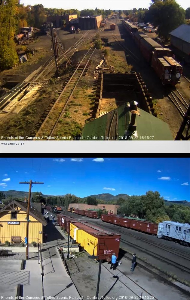 2018-09-23 The caboose is carrying its drumhead on this end now and the 463 is approaching the depot.jpg