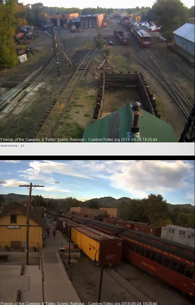 2018-09-24 The train heads into the south yard lead on its way to the wye after unloading.jpg