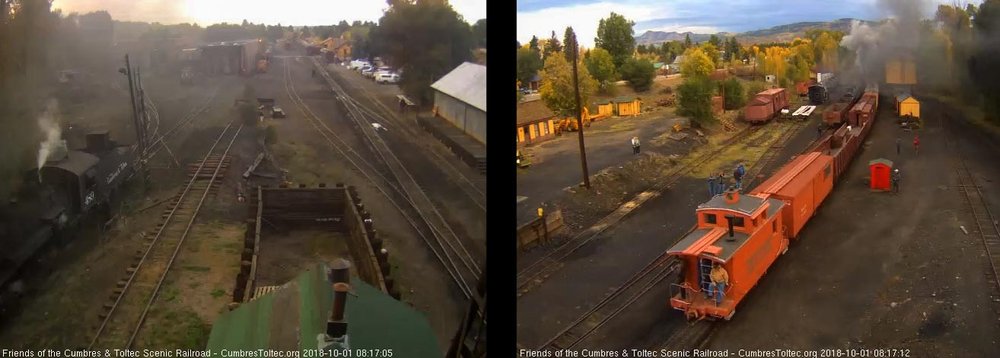 2018-10-01 The RGS caboose is on the rear of the freight but looks like the logo is gone.jpg