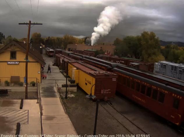 2018-10-03 The whitle plume of steam against that gray sky tells us its may not be a nice day in Chama.jpg