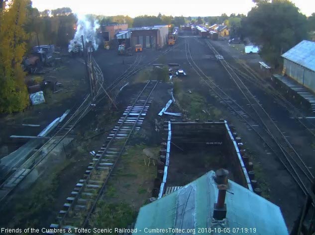 2018-10-05 The steam is condencing around the 2 locomotives at the house enveloping them on this cold morning.jpg