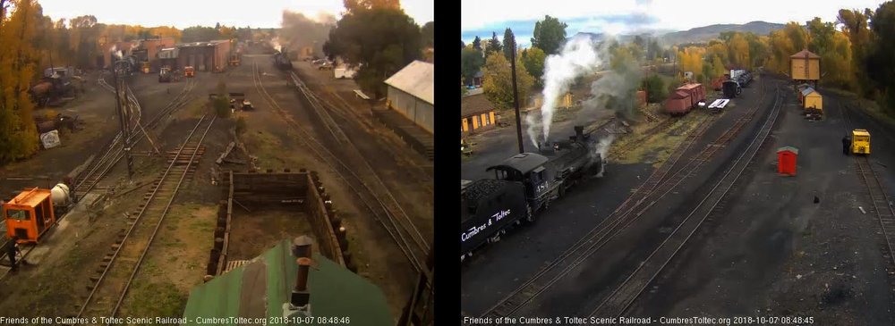 2018-10-07 The 484 is done at the coal dock as the road locomotive waits on the south yard lead.jpg