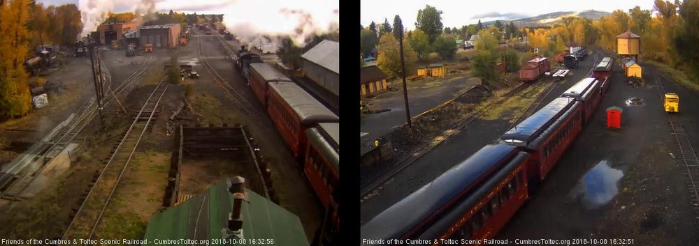 2018-10-08 As the train passes the tipple, the open gon looks empty but there are 2 people in it.jpg